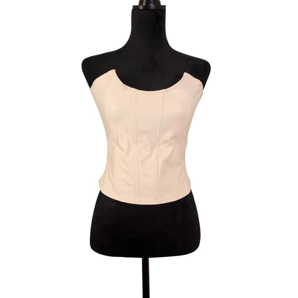 Miaou Cream Structured Bustier Top